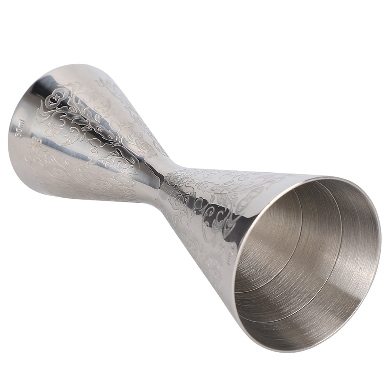 Tattoo-Style Cocktail Jigger – 30/45ml Stainless Steel Measuring Cup with Engraved Scale (Barcelona Series)