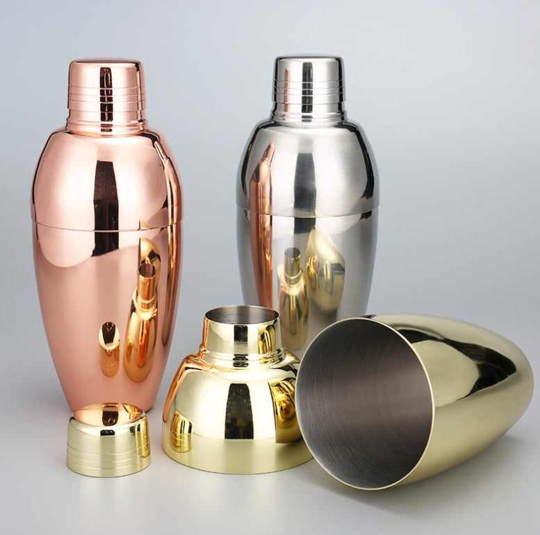 British-Style 3-Piece Cocktail Shaker – 500ml Stainless Steel Cobbler Shaker (London Series)