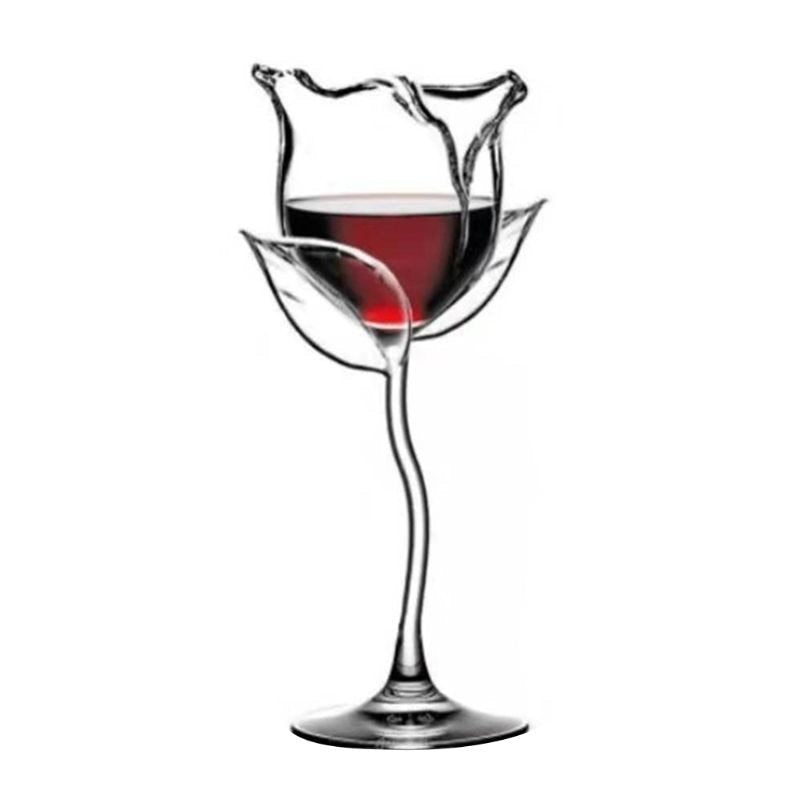 Rose-Shaped Wine Glass – 100ml Elegant Goblet for Wine & Cocktails (Paris Series)