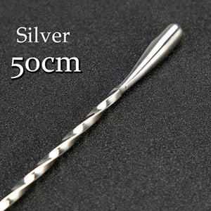 Stainless Steel Bar Spoon – Twisted Cocktail Mixing Spoon in Multiple Colors (London Series)