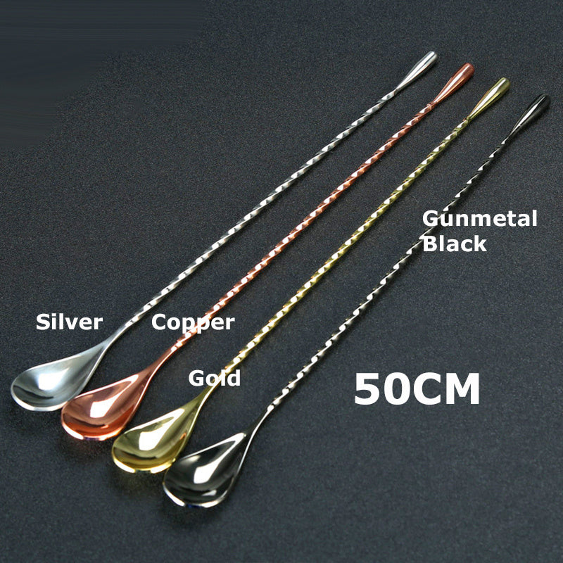 Stainless Steel Bar Spoon – Twisted Cocktail Mixing Spoon in Multiple Colors (London Series)