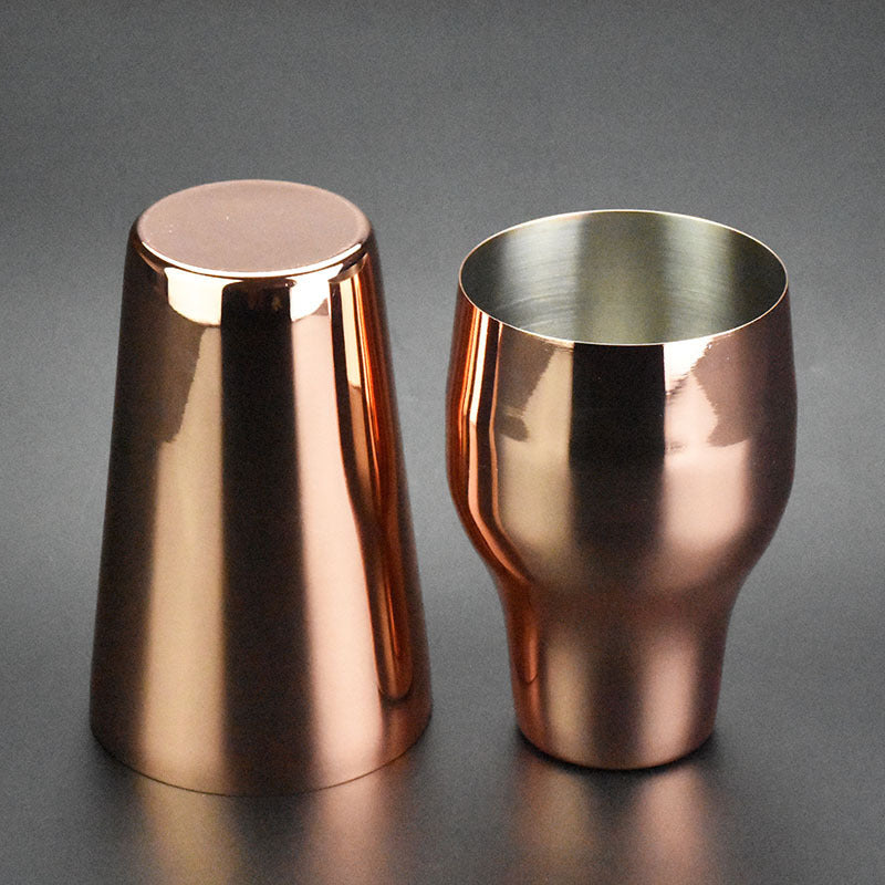 Copper-Plated Tall Cocktail Shaker – 650ml Two-Piece Stainless Steel Mixer (Rome Series)