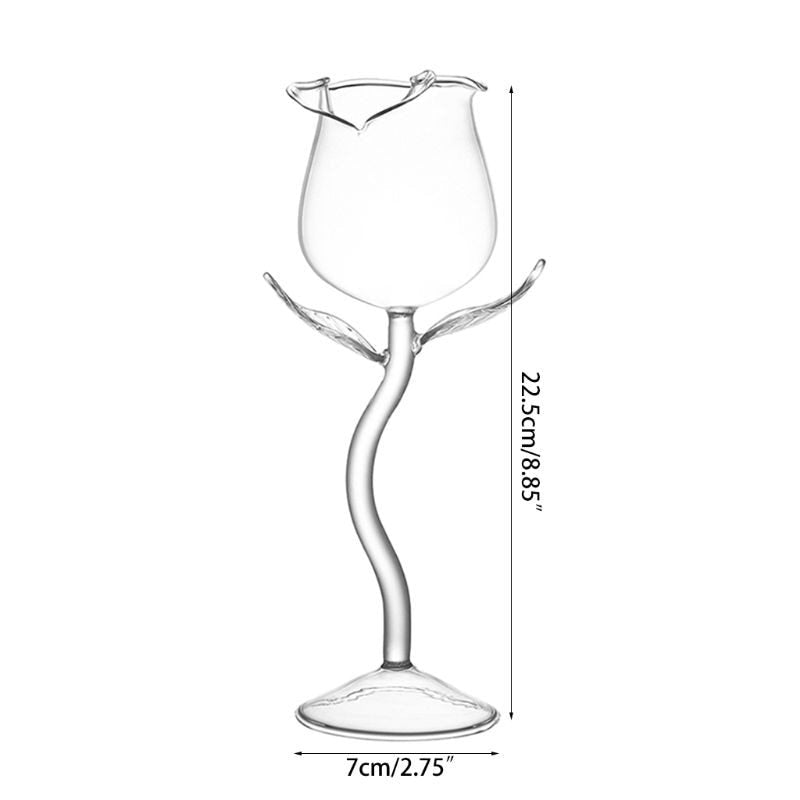 Rose-Shaped Wine Glass – 100ml Elegant Goblet for Wine & Cocktails (Paris Series)
