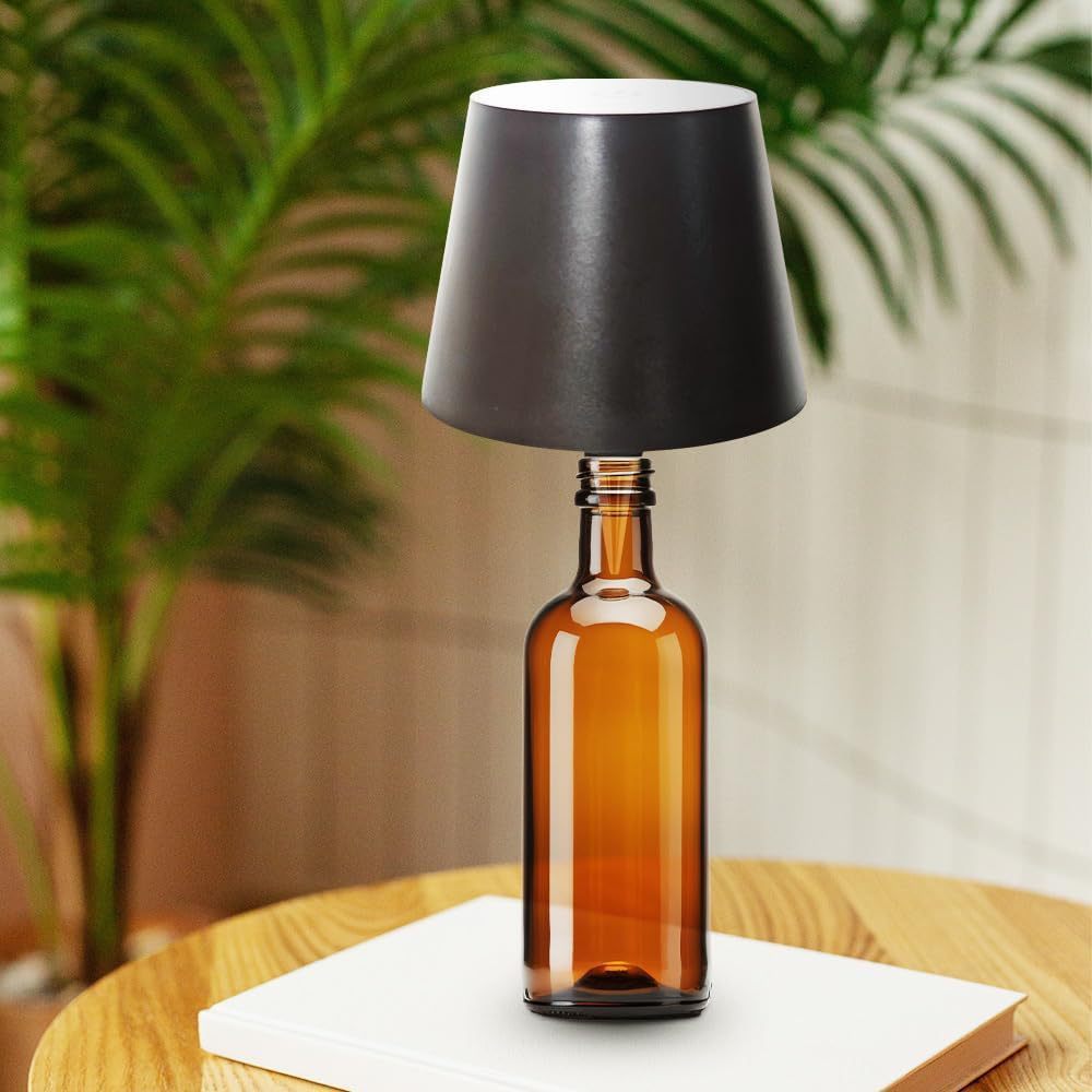 LED Rechargeable Wine Bottle Table Lamp – Dimmable Ambient Light for Creative Home Decor