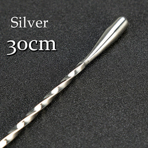 Stainless Steel Bar Spoon – Twisted Cocktail Mixing Spoon in Multiple Colors (London Series)