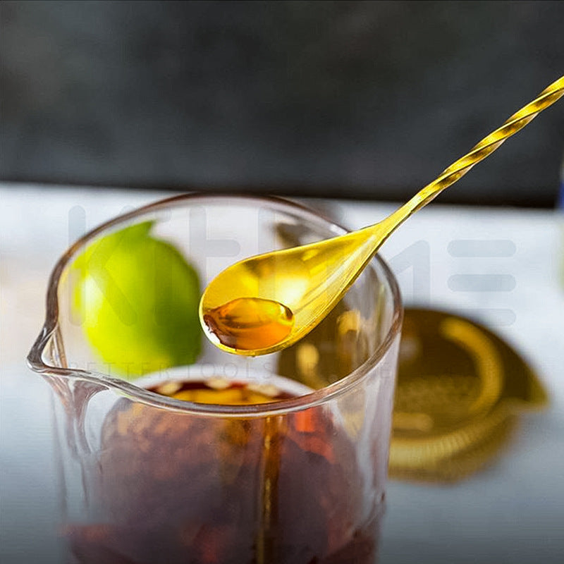 Dual-End Bar Spoon & Fork – Long Stainless Steel Cocktail Stirrer (New York Series)
