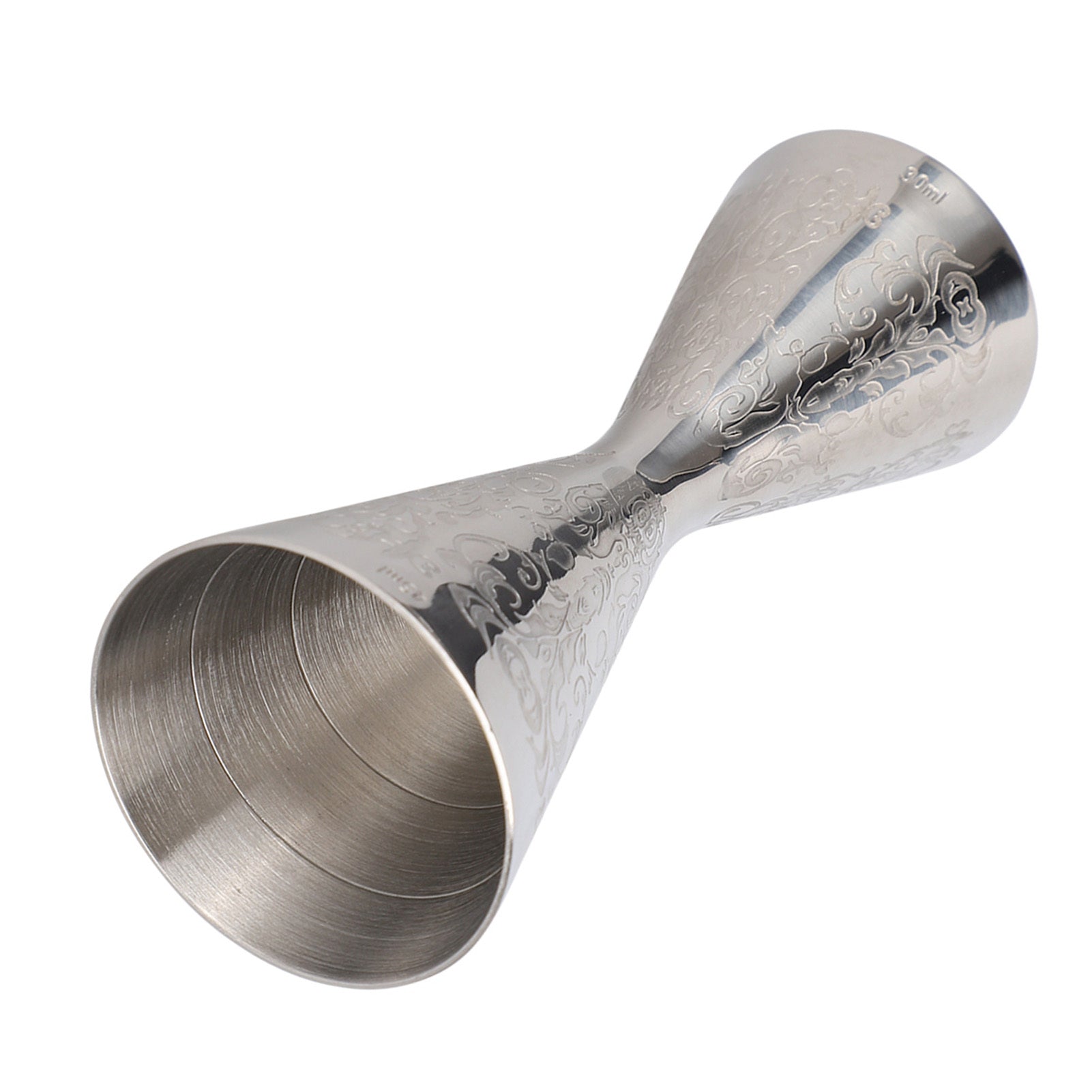 Tattoo-Style Cocktail Jigger – 30/45ml Stainless Steel Measuring Cup with Engraved Scale (Barcelona Series)