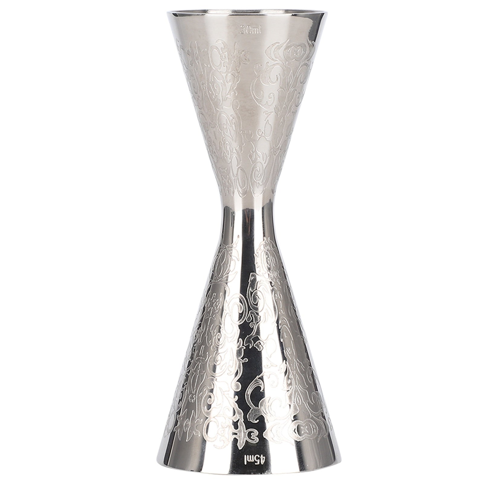 Tattoo-Style Cocktail Jigger – 30/45ml Stainless Steel Measuring Cup with Engraved Scale (Barcelona Series)
