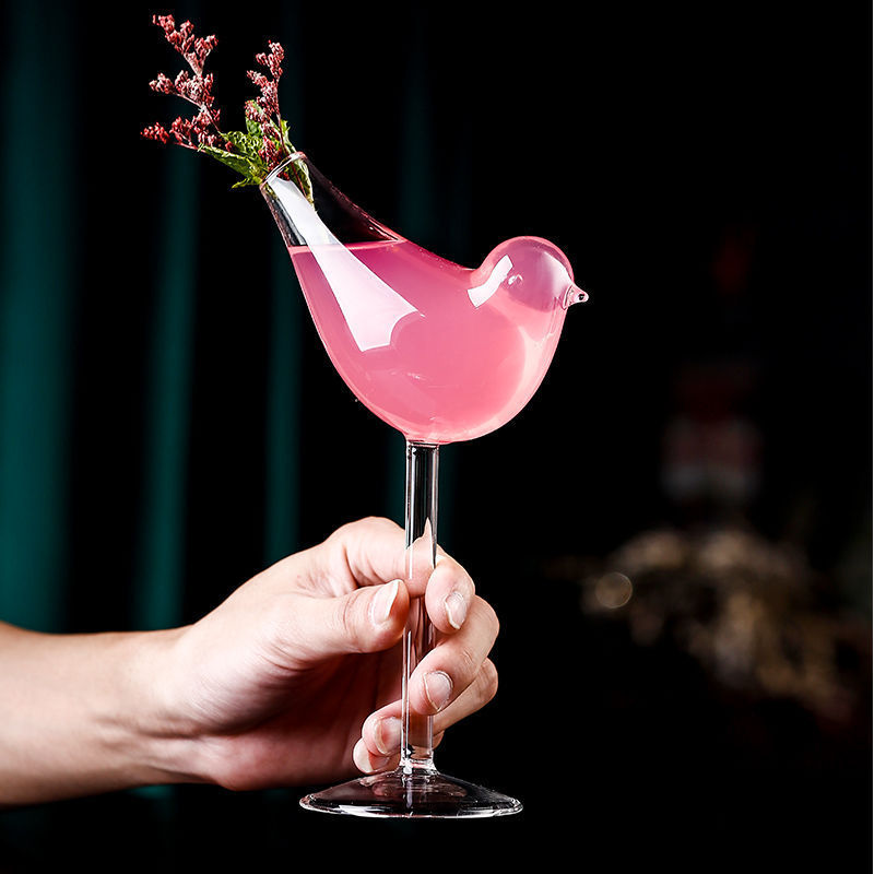 Creative Bird-Shaped Cocktail Glass – Artistic Wine Goblet for Bars & Events (Barcelona Series)