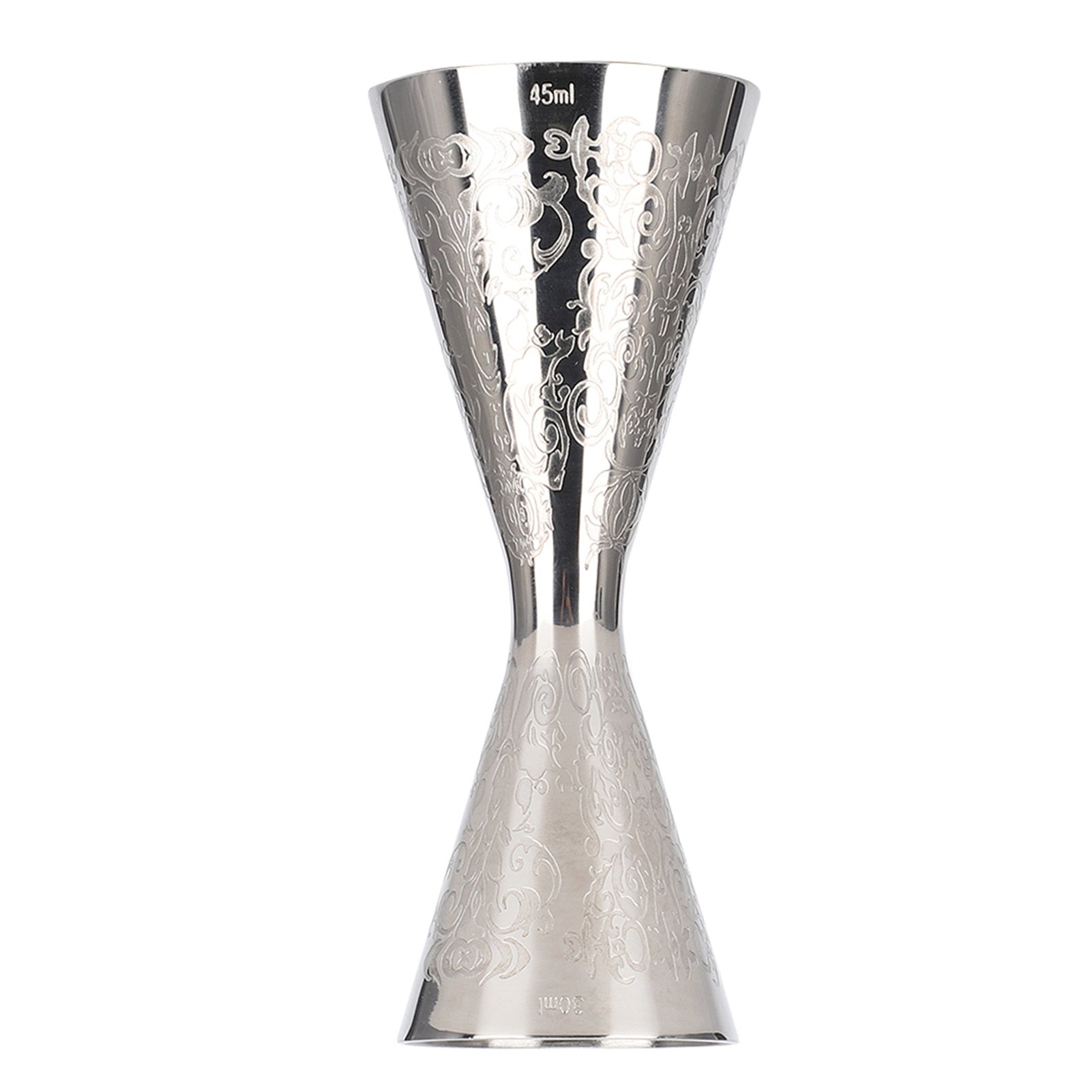 Tattoo-Style Cocktail Jigger – 30/45ml Stainless Steel Measuring Cup with Engraved Scale (Barcelona Series)
