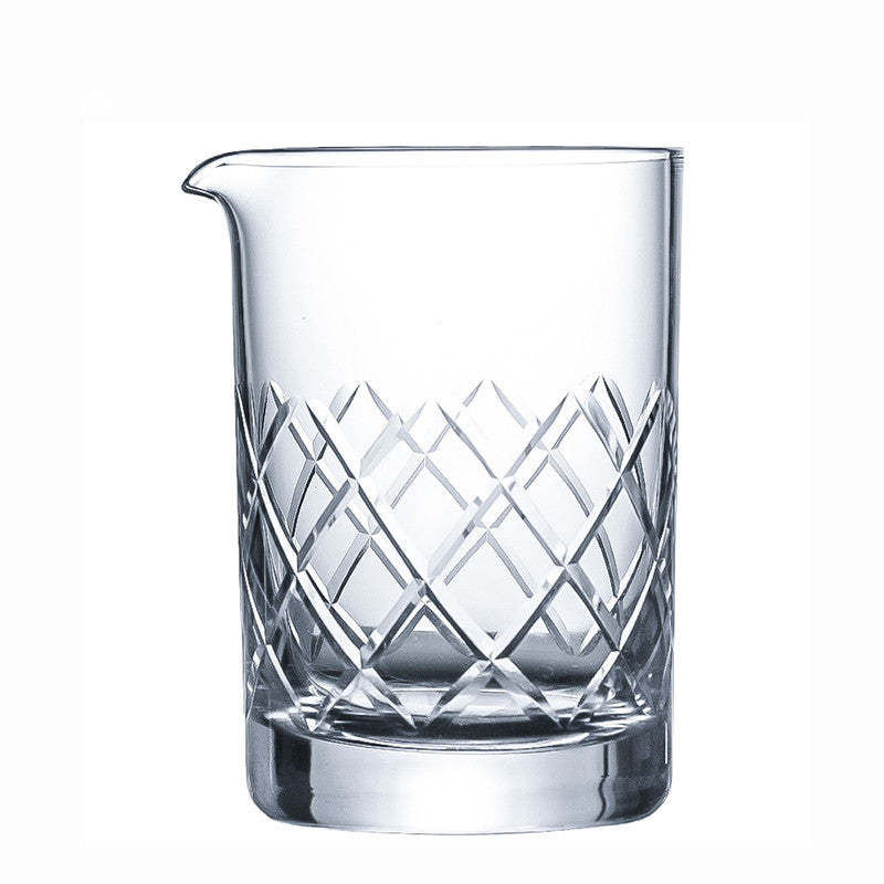 Diamond-Cut Crystal Mixing Glass – Carved Cocktail Stirring Cup (Dubai Series)