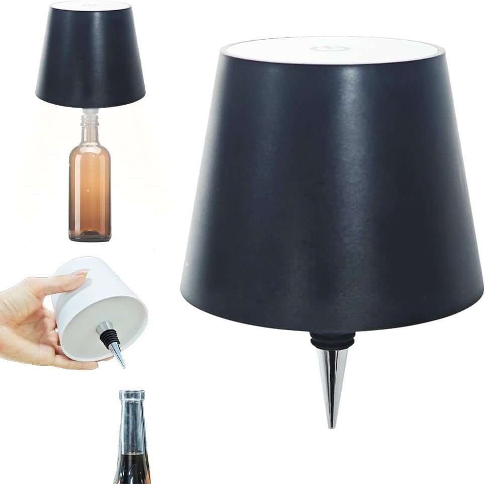 LED Rechargeable Wine Bottle Table Lamp – Dimmable Ambient Light for Creative Home Decor